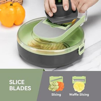 9in1 Vegetable Slicer, Multifunctional Fruit Slicer, Manual Food Grater, Vegetable Grater, Cutter With Container 
