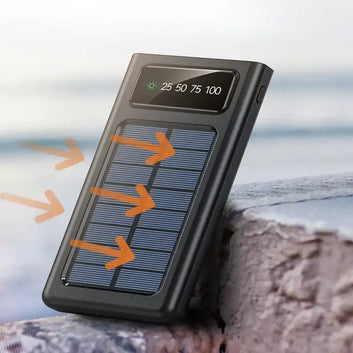 SOLAR POWER BANK 20000 MAH | FAST CHARGING | 4-BUILT IN CABLES 