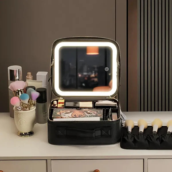Travel Makeup Bag With LED Lighted 