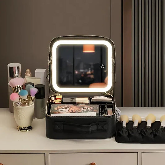 Travel Makeup Bag With LED Lighted 